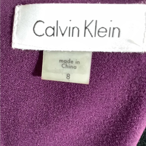 NWT Calvin Klein Dress‎ Size 8 Purple Plum Sleeveless Faux Front Zipper Design - Picture 12 of 16